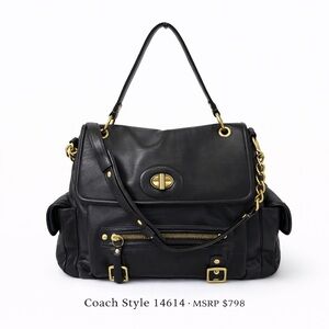 COACH Sydney Shoulder Flap Bag |  Brass Chain Turnlock 14614